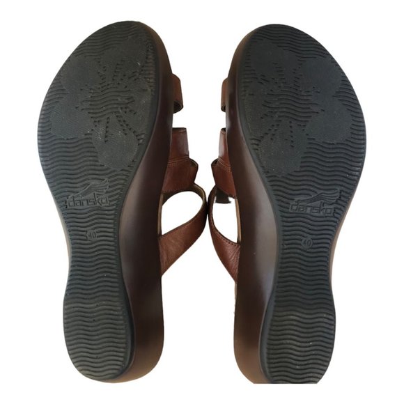 Dansko Dixie Full Grain Cognac Women's Sandals Brown Size EU 40-US 8.5 - Picture 2 of 7